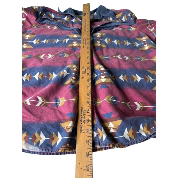 Vtg Adobe Rose Western Button-Up Shirt 1X Aztec Brushpopper Long Sleeve Cotton - Picture 13 of 15